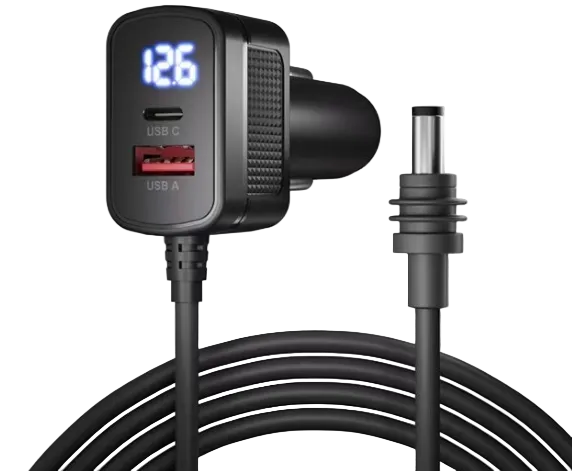SL USB C car charger with digital display