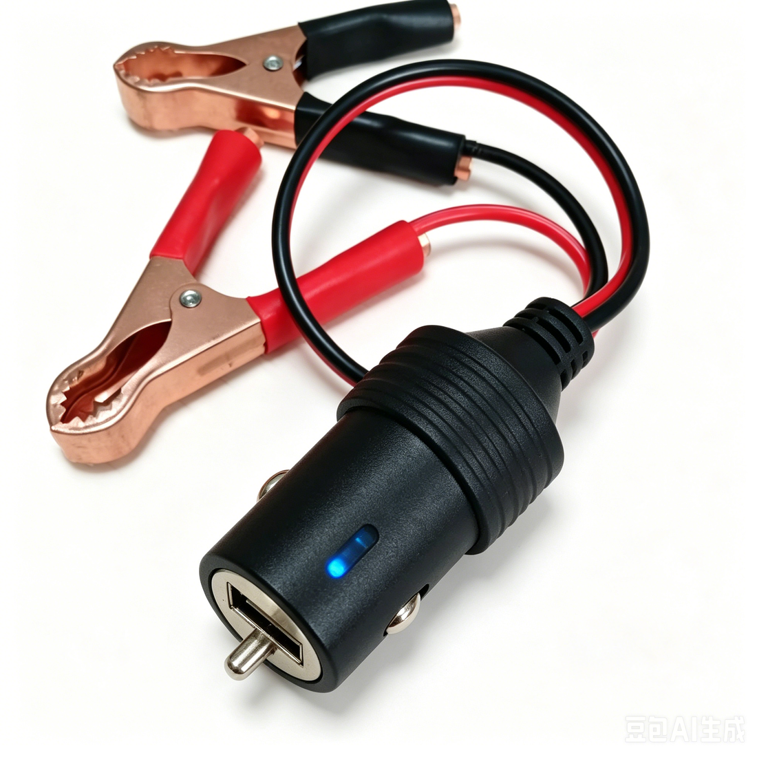 Car battery clip cigarette lighter female holder: outdoor power supply device, with a battery, you can use car appliances