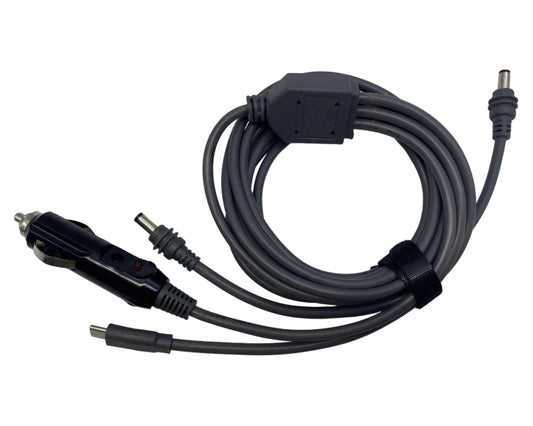 Up to 100W, 2×DC 5.5×2.1mm + USB-C Output,3-in-1 Car Cigarette Lighter Power Cable for Starlink Mini,