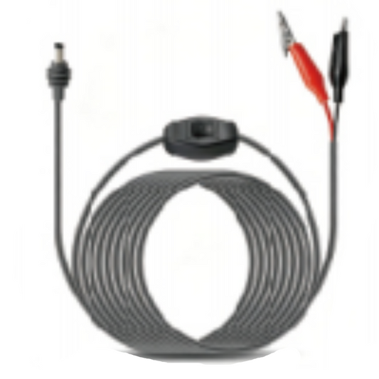 Battery alligator clip to DC male power cable