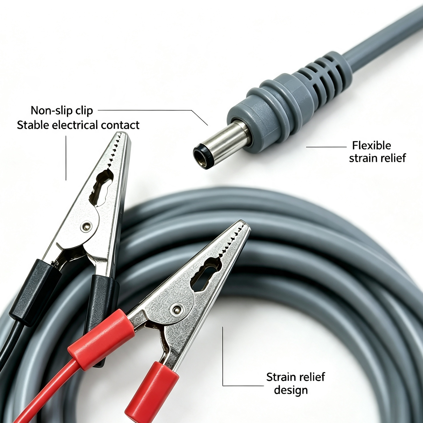 Alligator clip to  DC male power cable M078