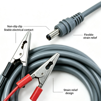 Alligator clip to  DC male power cable M078